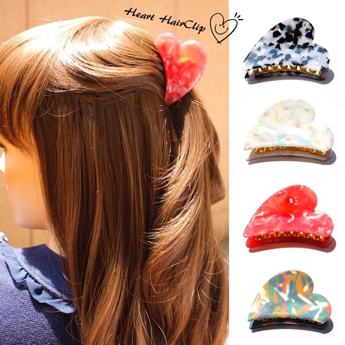 ハート ヘアクリップ ハート型 ヘアアクセ アクセサリー 可愛い 大人