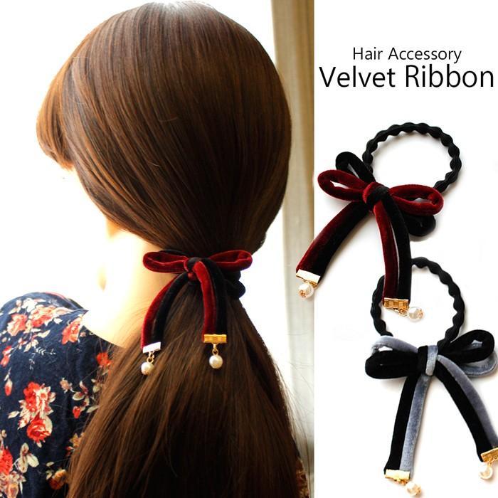 ヘアアクセ リボン ベルベット ベロア パール ヘアゴム ヘアアクセサリー 人気 上品 結婚式 Hg 27 神戸シュシュ ヘアアクセサリー 通販 Yahoo ショッピング
