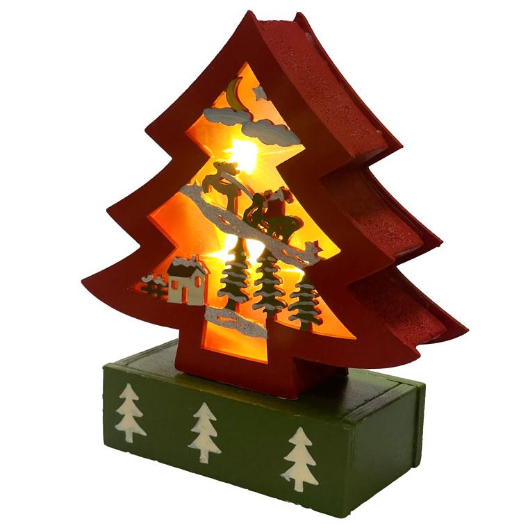 LEDウッドアドベントカレンダー 観覧車 北欧 遊園地 高級 雑貨 置物