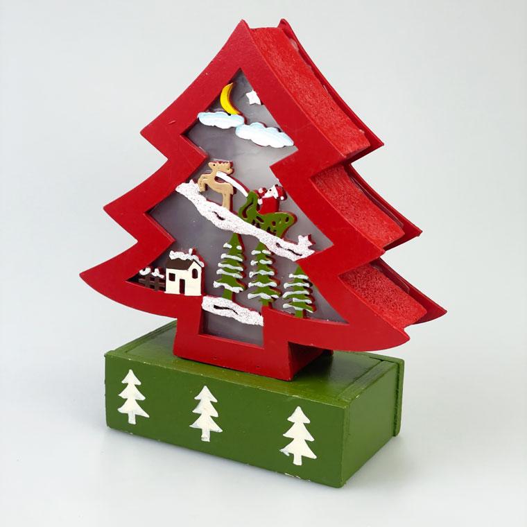 LEDウッドアドベントカレンダー 観覧車 北欧 遊園地 高級 雑貨 置物