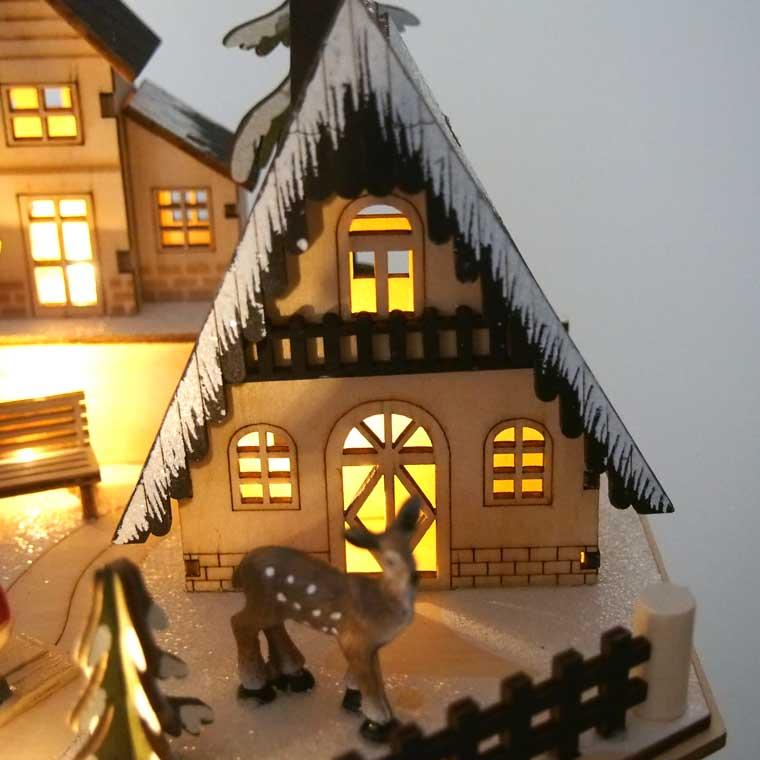 LEDファンタジークリスマスアドベントカレンダー 雑貨 置物 装飾 飾り かわいい 絶景 木製 小物 LEDライト 暖かい 北欧 おしゃれ 豪華 1Fの画像