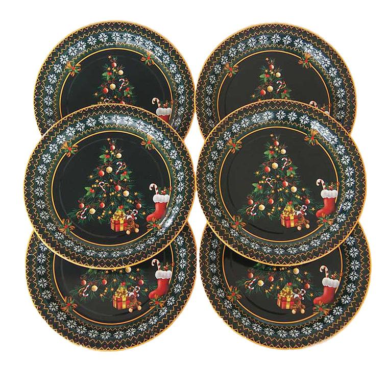 クリスマスパーティー紙食器プレート6個セット クリスマスツリー