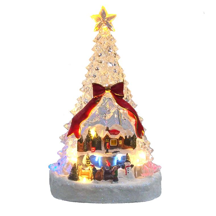 LEDミュージックスノーワールドアクリルツリー クリスマス雑貨