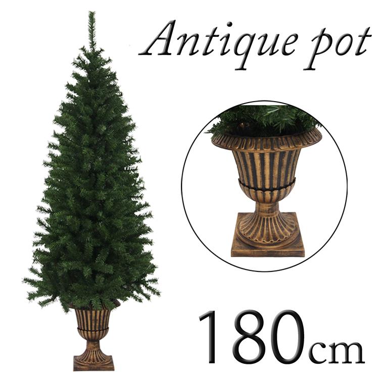 クリスマスツリー180cm アンティークポットツリー 北欧 : クリスマス