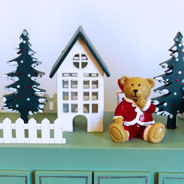 E1】クリスマスカウントダウンカー ピンク 雑貨 置物 装飾 木製