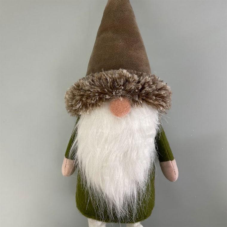 足伸び目隠しサンタ人形 グリーン ブラウン 北欧 部屋 玄関 店内