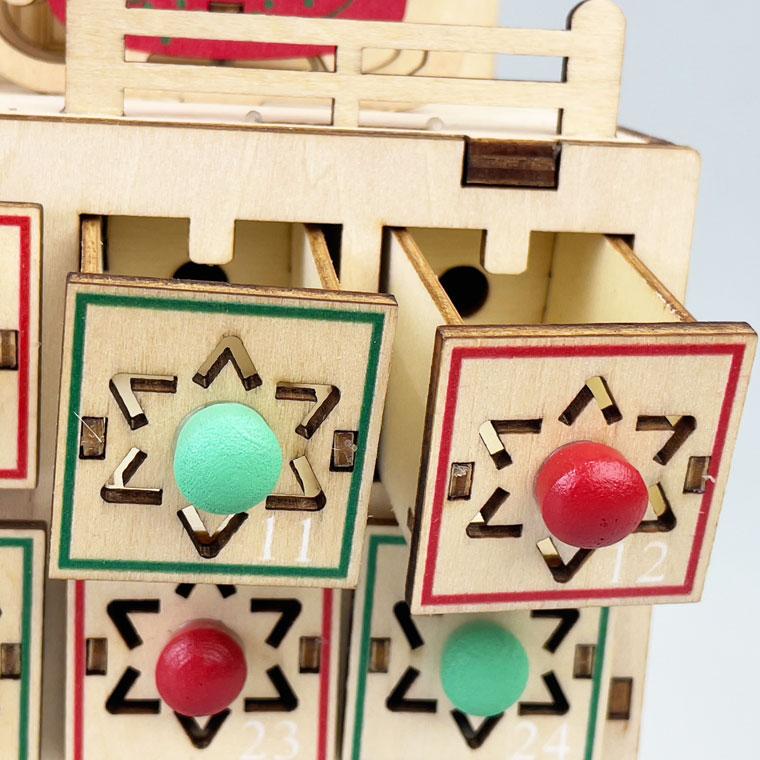 LEDウッドアドベントカレンダー 観覧車 北欧 遊園地 高級 雑貨 置物