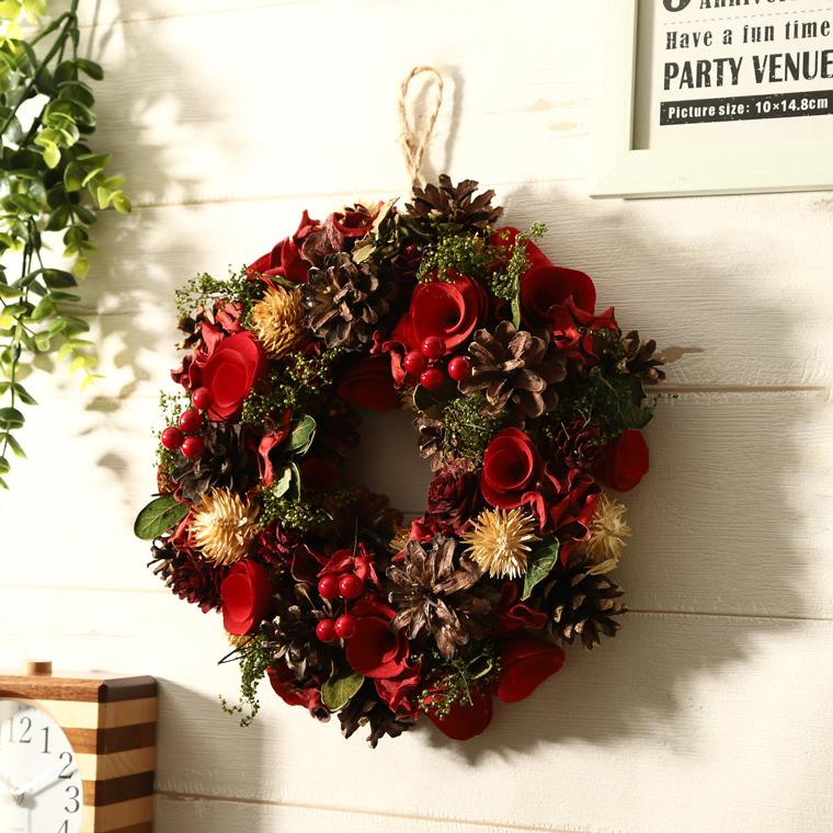 ナチュラルクリスマスリース 20cm レッド Sサイズ ナチュラル ナチュラルクリスマスリース 20cm レッド Sサイズ ナチュラル