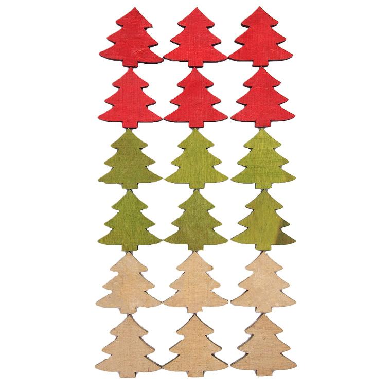 ウッドクリスマスツリーパーツ マルチ18個セット 1F : クリスマス