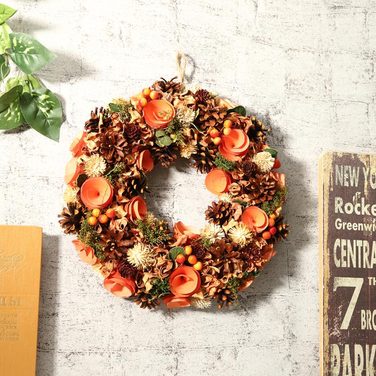 ハロウィンナチュラルリースLサイズ ハロウィン パンプキン 玄関 部屋