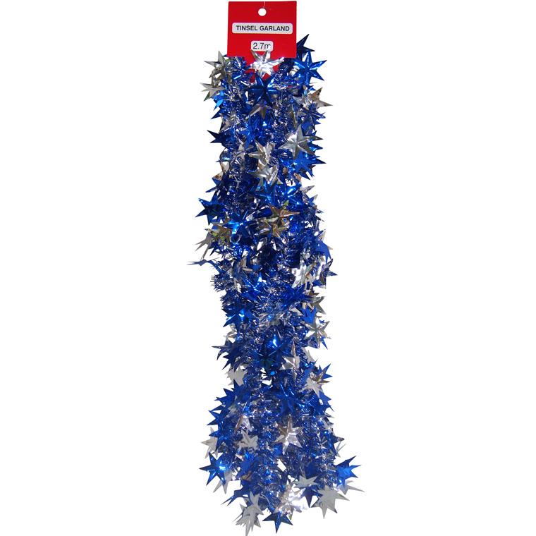 【美品】スポード ★クリスマスツリー★パーティセット　② クリスマスパーティーモール270cmスターシルバーブルー2本セット