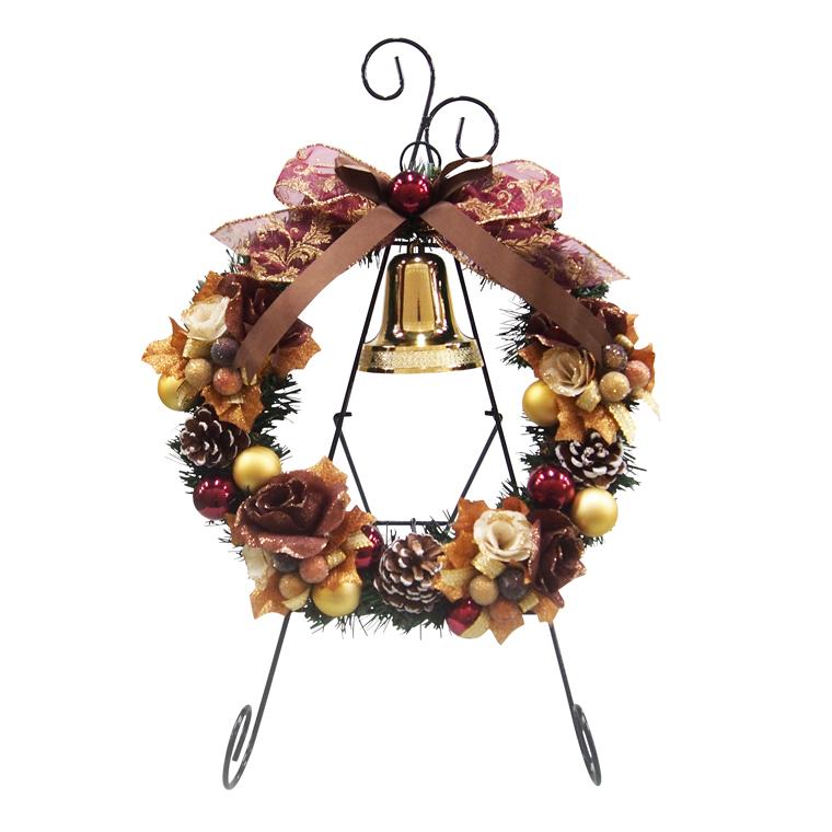 クリスマスリース 2点　KO りんご・ゴールド・レッド・リース (53R33) Xmas X'mas クリスマス