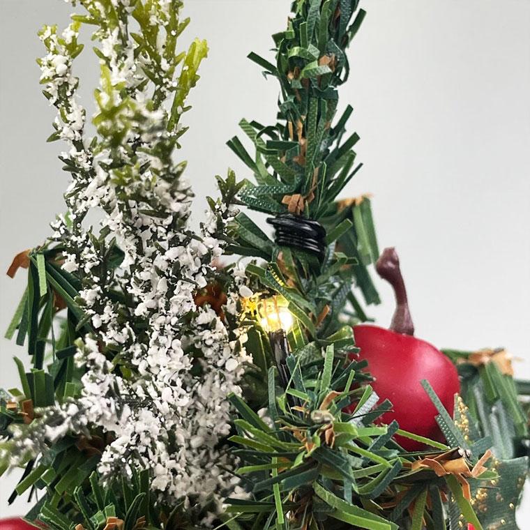 ミニクリスマスツリー 33cm レッド LED ミニツリー 卓上ツリー 