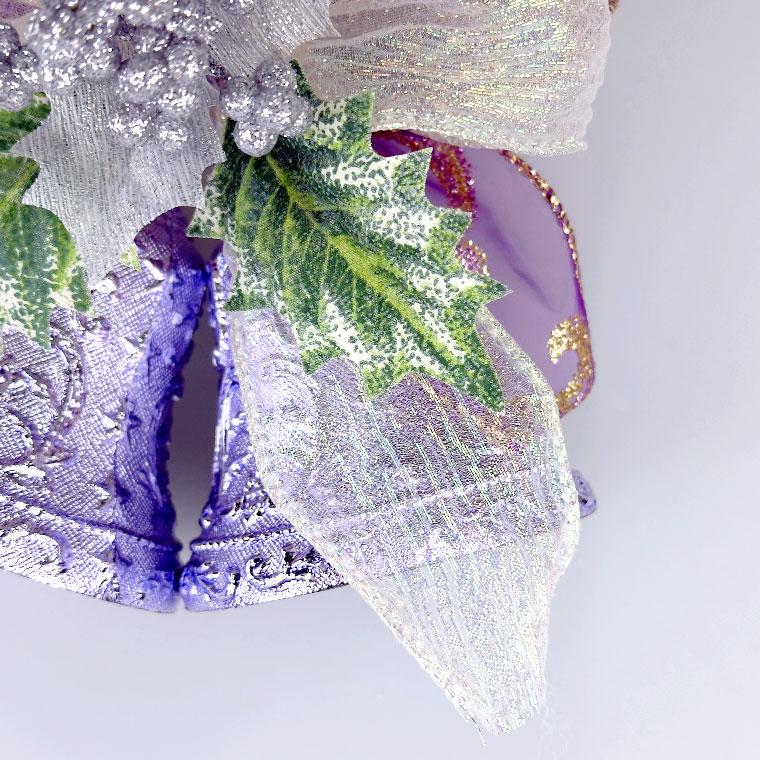 クリスマスベル 16cm パープル ベルハンガー オーナメント 玄関 北欧