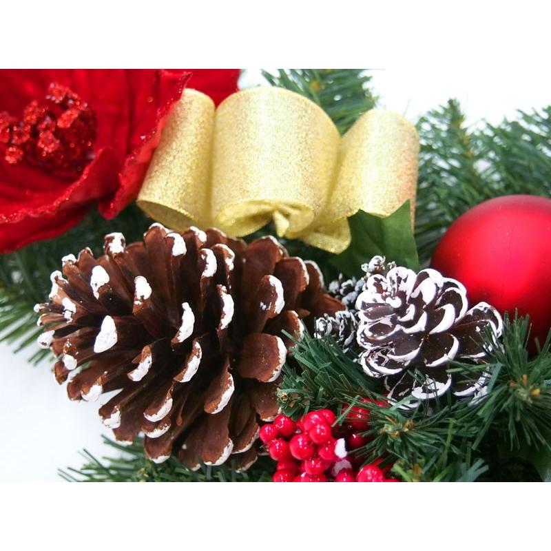 クリスマスガーランド 180cm レッド 特大 玄関 おしゃれ 北欧 手作り