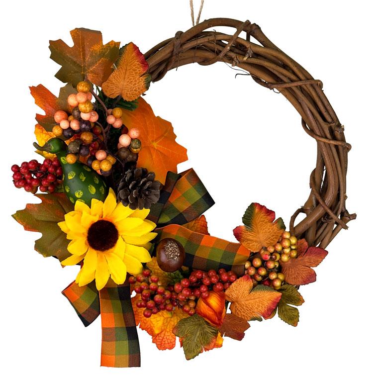 かじゅにゃん　オーダー35㎝　秋のリース かじゅにゃん様専用 オーダー35㎝ 秋のリース