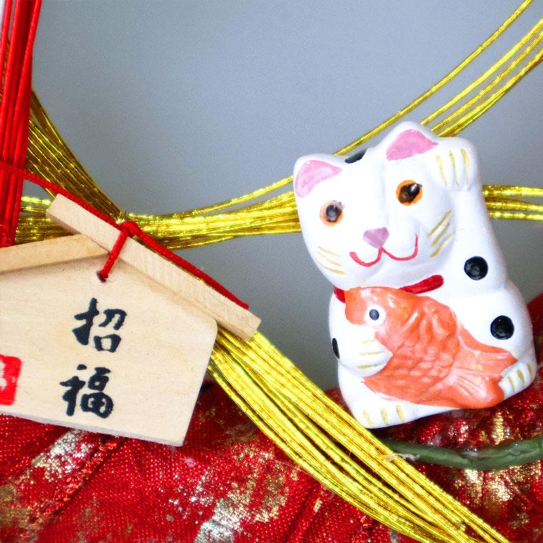 お正月飾り 玄関 扉 門松 角松 招き猫 2026 新年 装飾 デコレーション