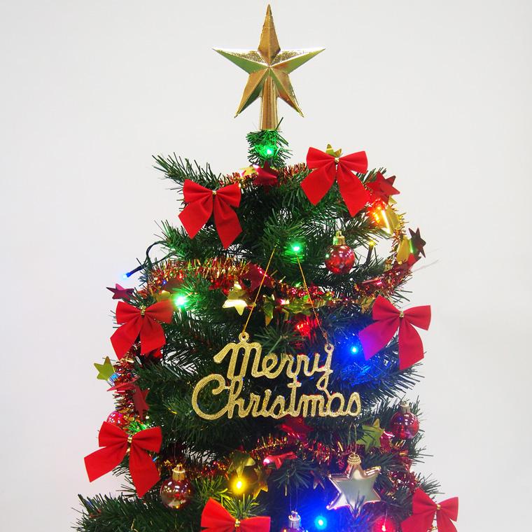 クリスマスツリー90cm LEDライト＆オーナメントセット⭐︎ LEDライト付きクリスマスツリーセット90cm 豪華 飾り おしゃれ 北欧