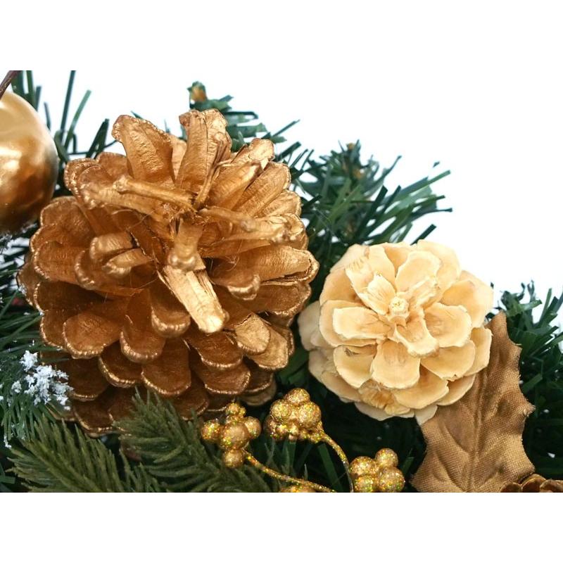 クリスマスリース 50cm ツル枝ゴールド 特大 玄関 おしゃれ 北欧