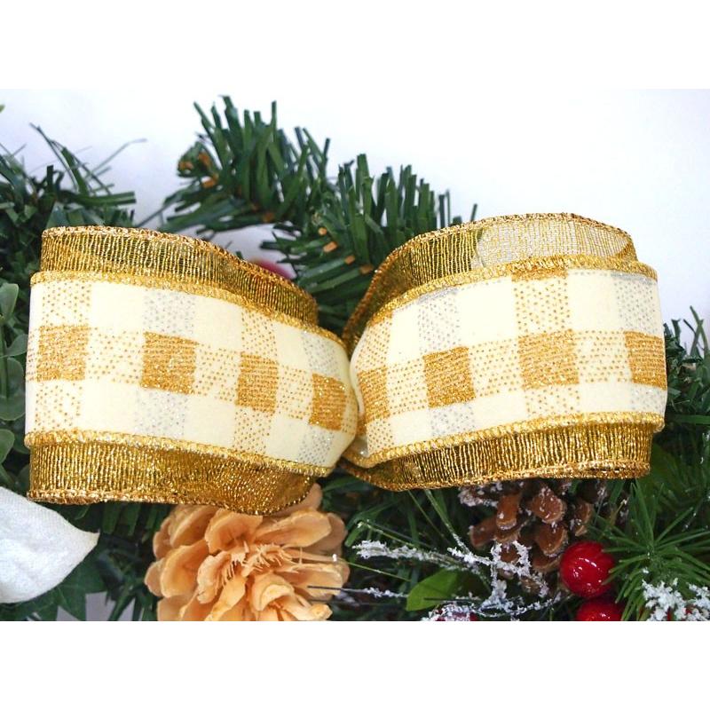 クリスマスリース 50cm ツル枝ゴールド 特大 玄関 おしゃれ 北欧