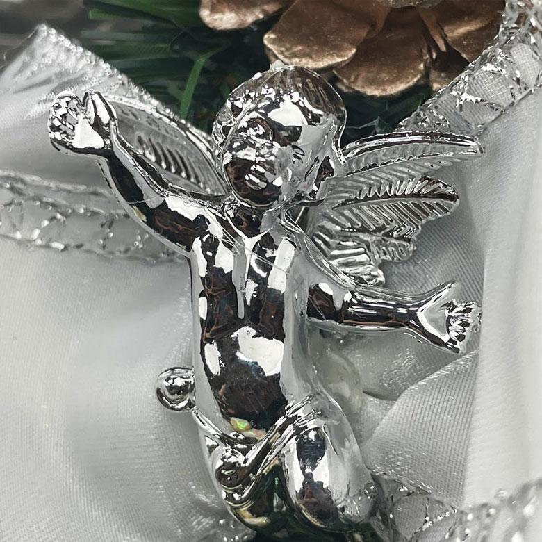 ホワイトリース 聖夜ホワイトクリスマスリースMサイズ クリスマス Xmas リース 新築