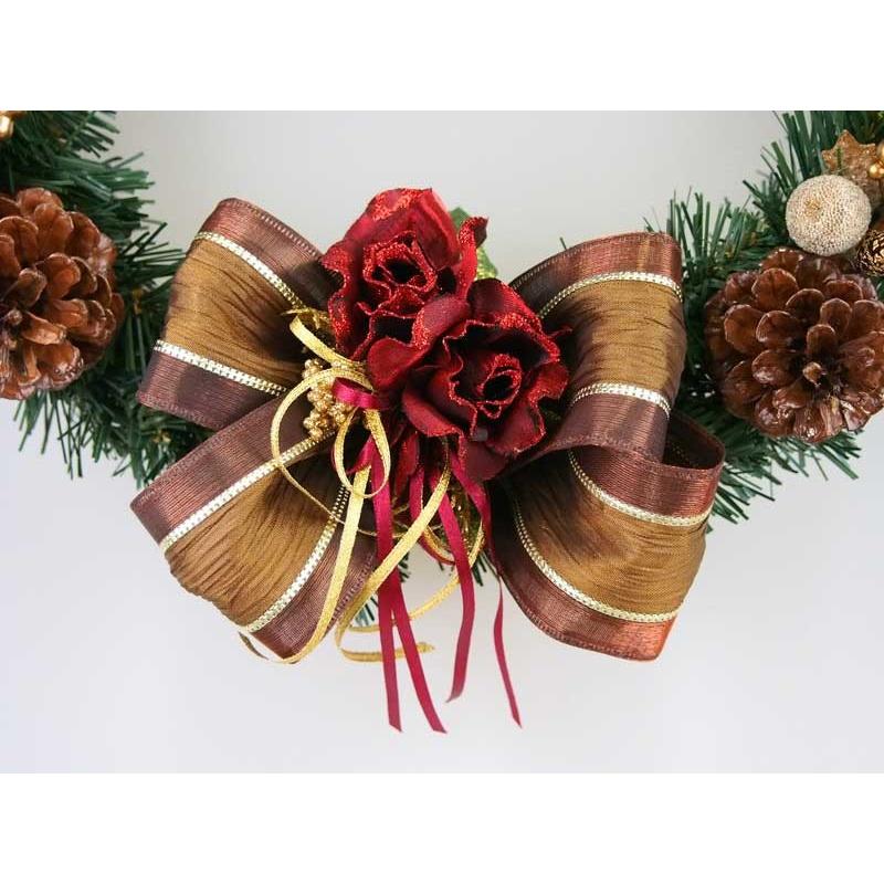 クリスマスリース 40cm チョコブラウン 玄関 おしゃれ 北欧 手作り