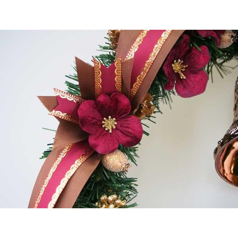 クリスマスリース 40cm チョコブラウン 玄関 おしゃれ 北欧 手作り