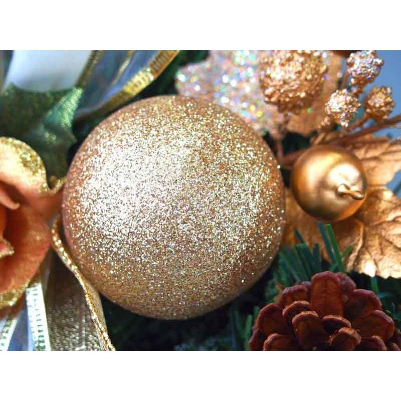 ゆうゆめ♡2点☆北欧風メルヘン＆ゴージャスクリスマスリース☆☆玄関飾り☆ デラックスクリスマスリース 50cm ゴールド 特大 玄関 おしゃれ 北欧