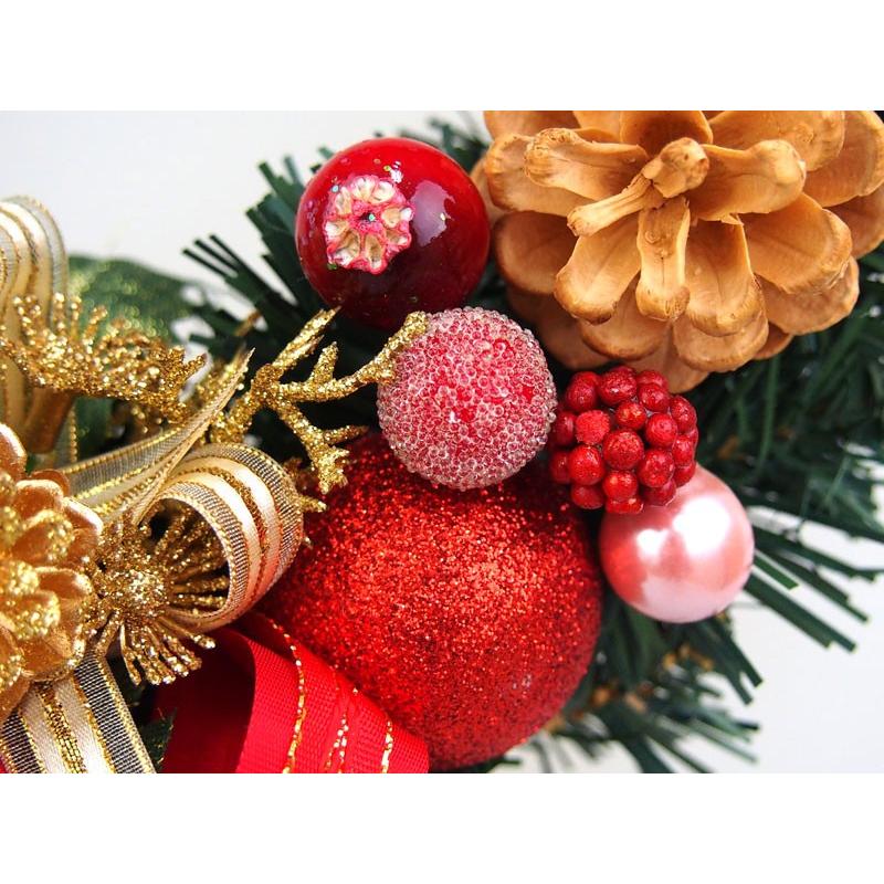 クリスマスリース 30cm レッド 玄関 おしゃれ 北欧 手作り