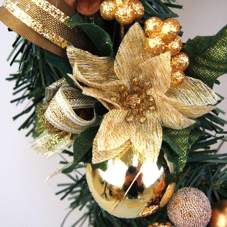 クリスマスリース 30cm ゴールド 玄 関 おしゃれ 北欧 手作り