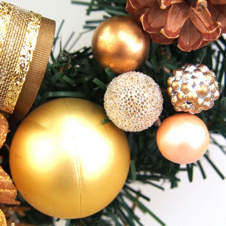 クリスマスリース 30cm ゴールド 玄 関 おしゃれ 北欧 手作り