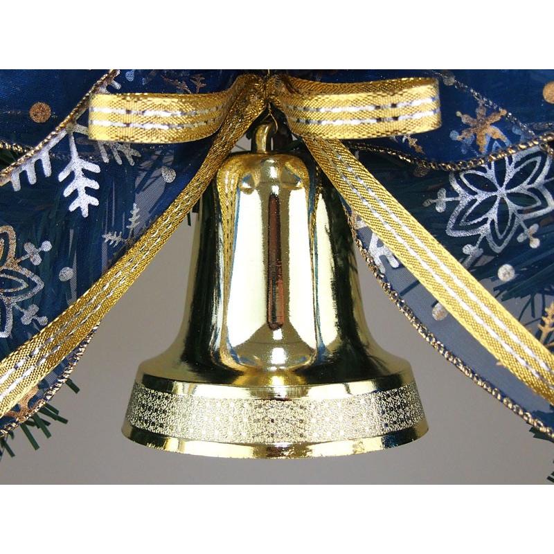 クリスマスリース 30cm ブルーゴールド 玄関 おしゃれ 北欧 手作り