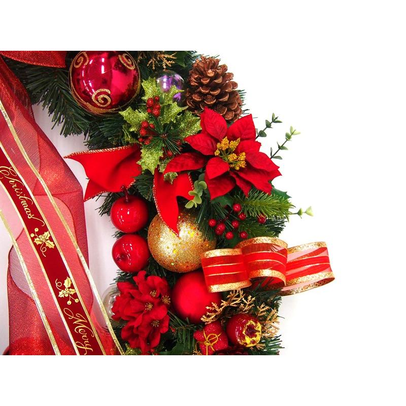 レビューで送料無料 クリスマスリース 80cm レッド 特大 玄関 おしゃれ 北欧 手作り 新発 Zoetalentsolutions Com