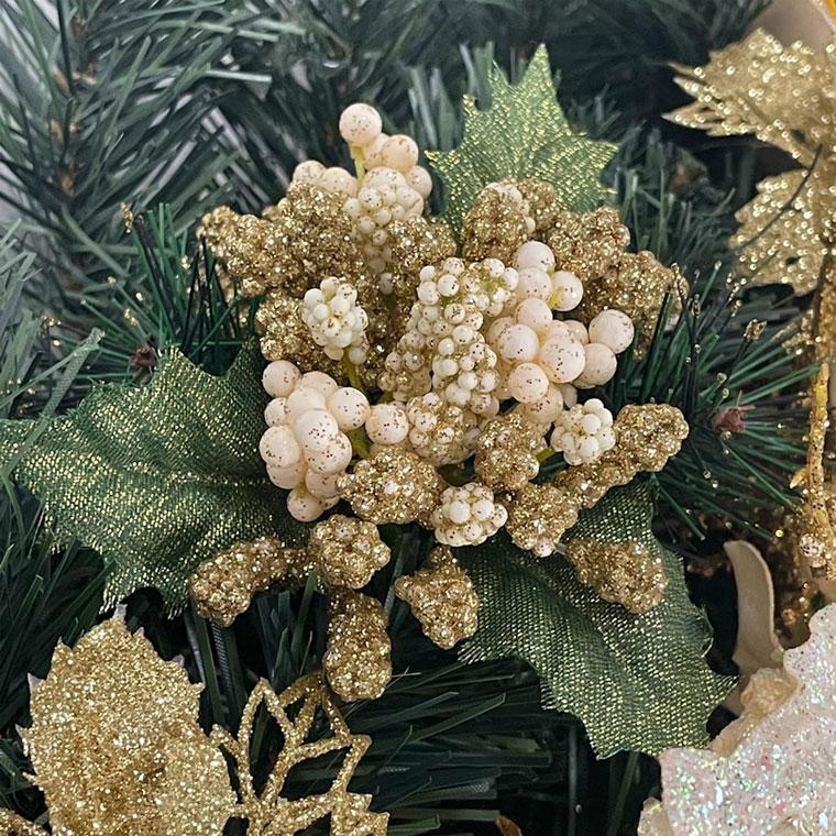 クリスマスリース 110cm ゴールド 特大 玄関 おしゃれ 北欧 手作り