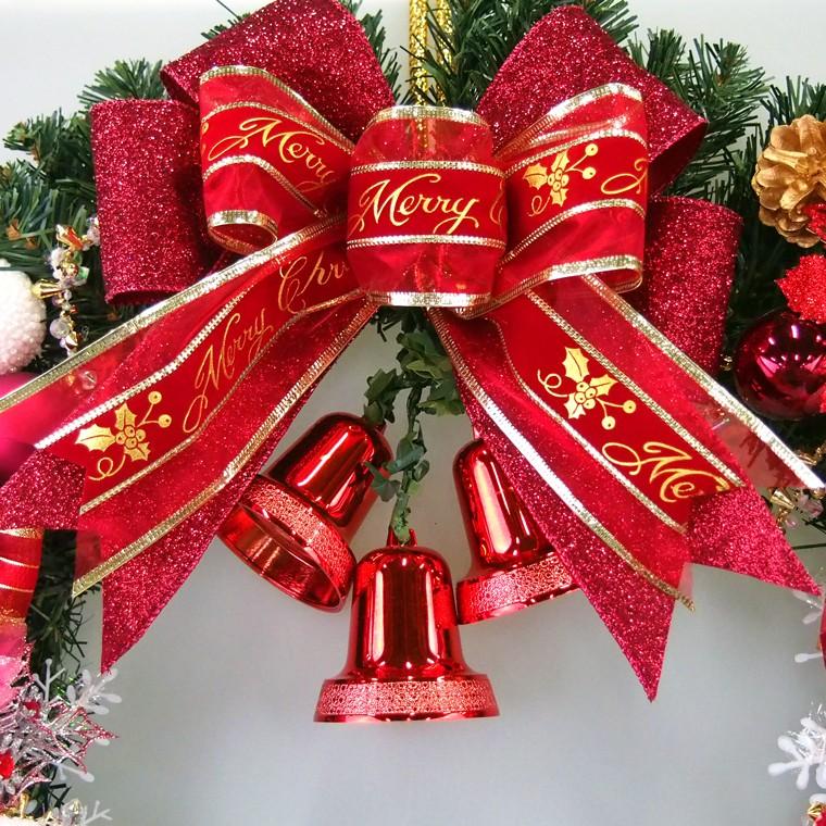 クリスマスリース 50cm 赤いリボン ベル付き Amazon.co.jp: SCLYX クリスマスリース 50cm オーナメント付 ビッグ