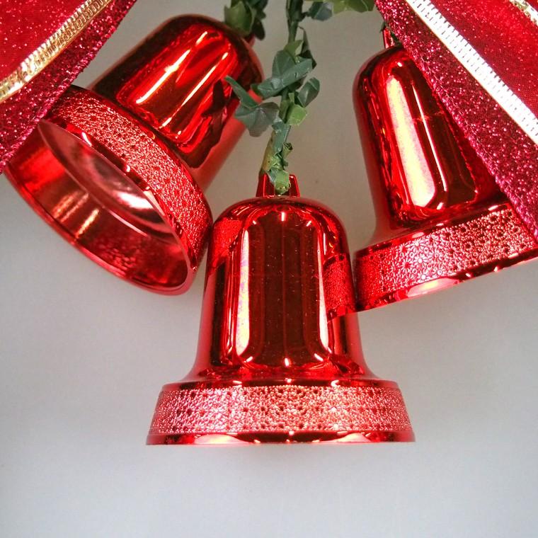 デラックスクリスマスリース 50cm パールレッド 特大 玄関 おしゃれ