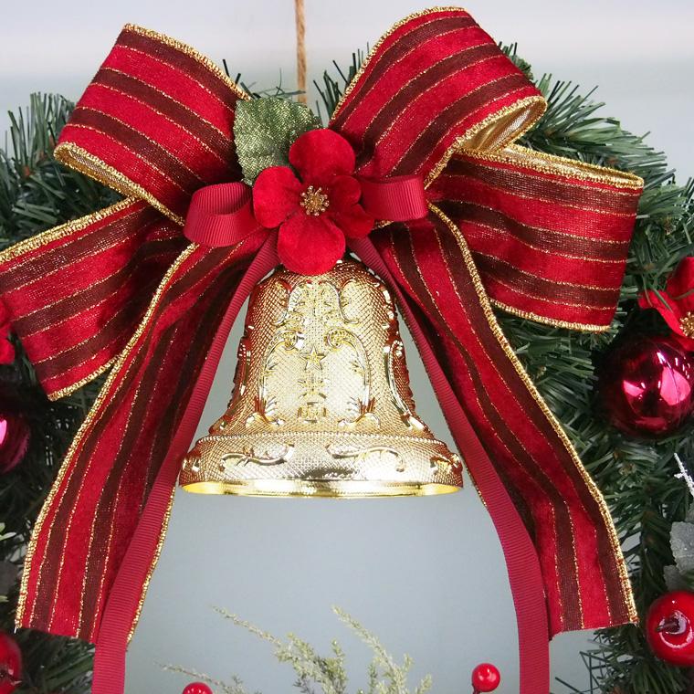クリスマスリース40cmワインレッド 玄関 部屋 北欧 ナチュラル