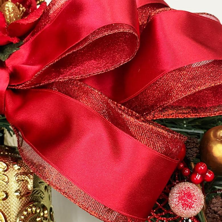 クリスマスリース50cmシャイニーレッド 玄関 部屋 北欧 大きい クリスマスリース50cmシャイニーレッド 玄関 部屋 北欧 大きい