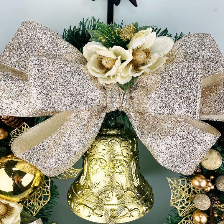 クリスマスリース50cmゴールド 玄関 部屋 北欧 大きい 大きめ 特大