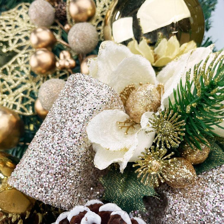 クリスマスリース50cmゴールド 玄関 部屋 北欧 大きい 大きめ 特大