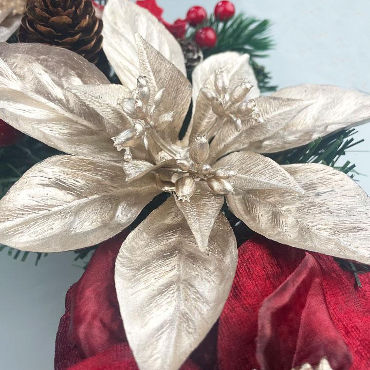 ポインセチアリース 玄関 飾り クリスマスリース 部屋 北欧 特大 ポインセチアリース 玄関 飾り クリスマスリース 部屋 北欧 特大