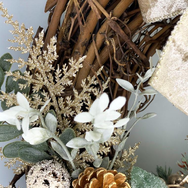 クリスマスリース45cm ゴールド 玄関 部屋 北欧 大きい 大きめ