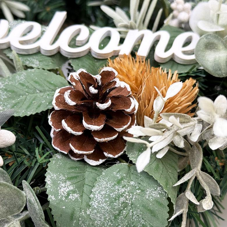 オールシーズンリース 40cm 玄関 壁掛け 装飾 フレッシュ ナチュラル