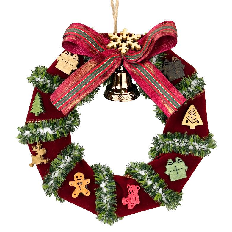 クリスマスリース 手作りキット 15cm DIY 玄関 造花 壁掛け 装飾