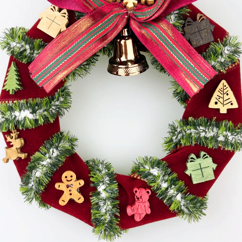 クリスマスリース 手作りキット 15cm DIY 玄関 造花 壁掛け 装飾