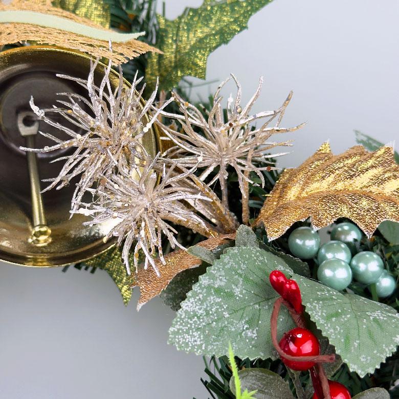 クリスマスリース 30cm グリーン スノー ナチュラル 玄関 おしゃれ