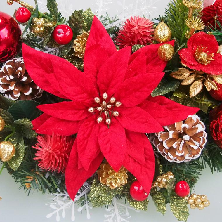 三日月リース⋆☪︎·̩͙‪⋆͛ ベル付き♪̆̈ 1点のみ クレセントリース レッド＆ゴールド 三日月 三日月リース