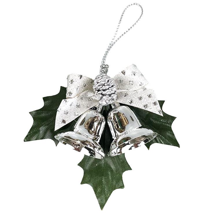 クリスマスミニベル8cm オーナメント シルバー ベルハンガー