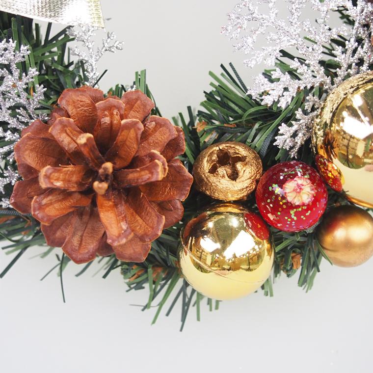 クリスマスリース20cmゴールド 玄関 部屋 北欧 ナチュラル 手作り