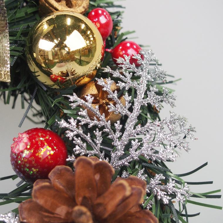 クリスマスリース20cmゴールド 玄関 部屋 北欧 ナチュラル 手作り